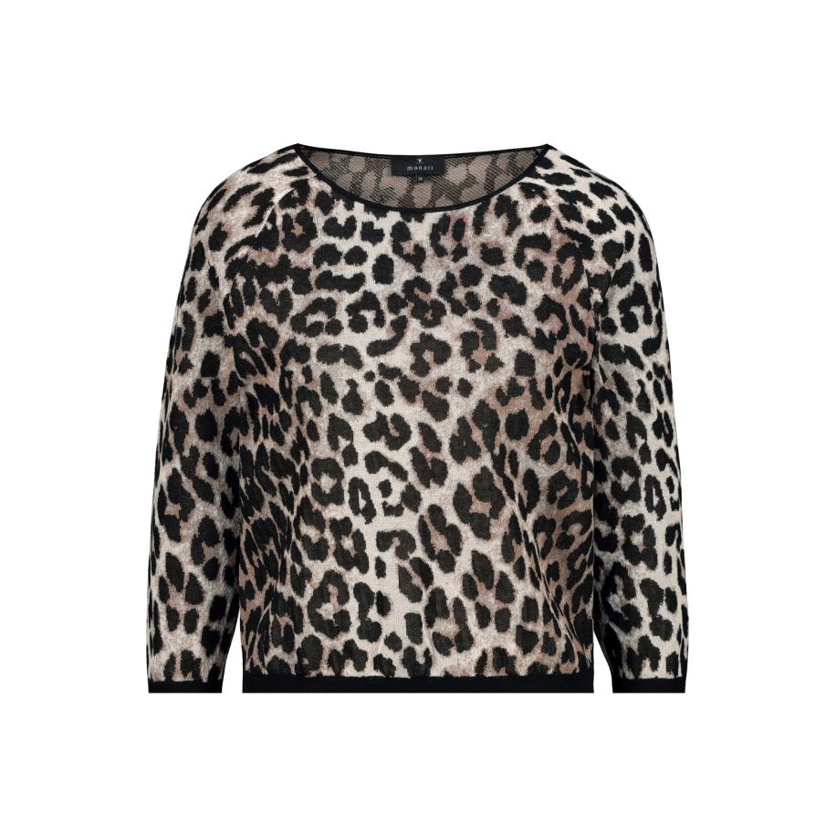 Monari monari Trui beige / bruin / zwart -
