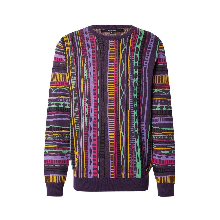 Iriedaily Iriedaily Trui Theodore limoen / lavendel / braam / pink -