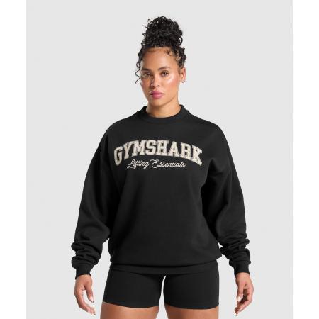 Gymshark Lifting Essentials Graphic Brushed Oversized Sweatshirt Black