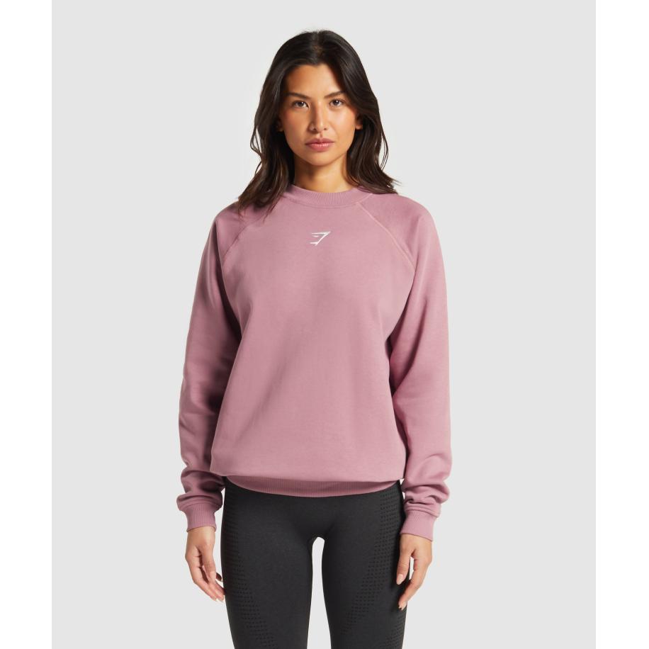 Gymshark Training Oversized Fleece Sweatshirt Calm Pink Roze