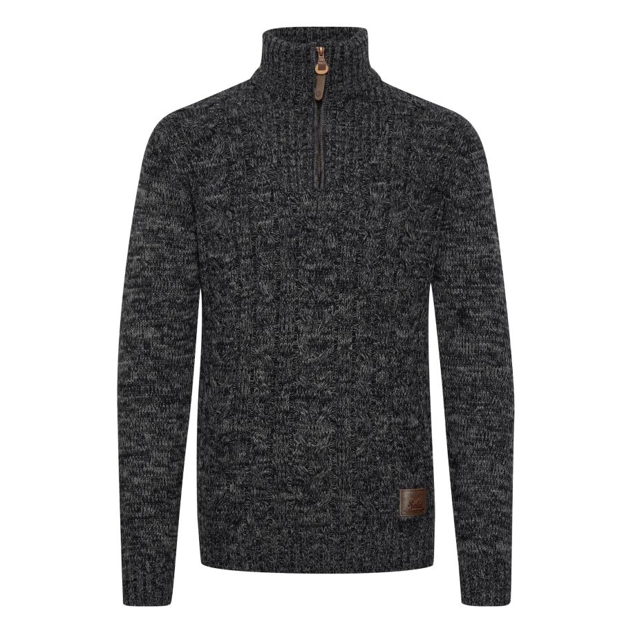 !Solid Trui Pankraz grijs gemêleerd Grijs