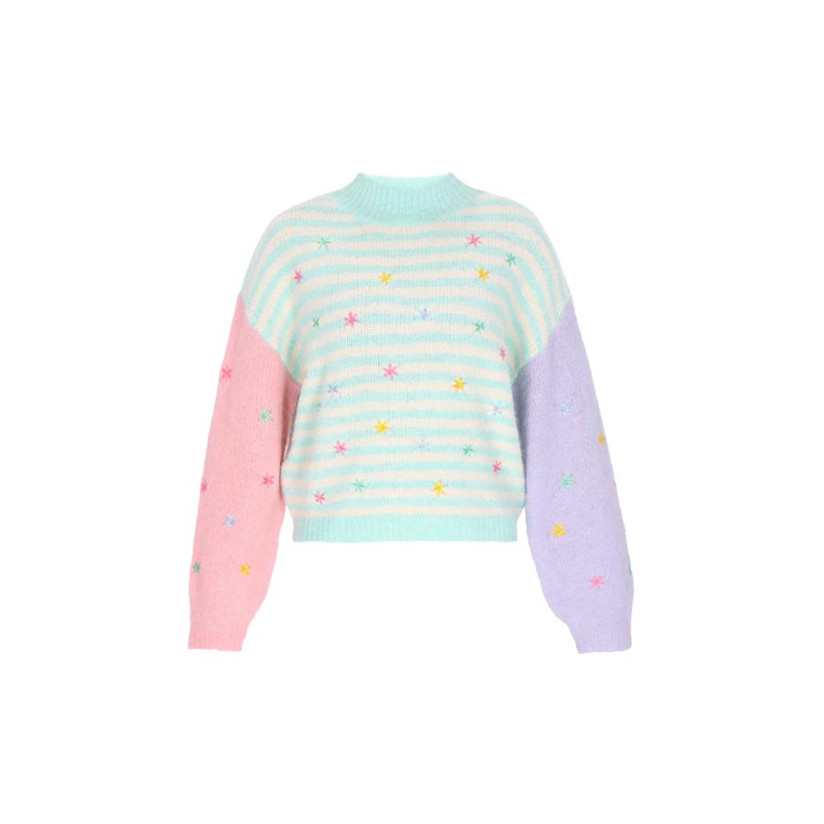 MYMO MYMO Trui mintgroen / lichtlila / oudroze -