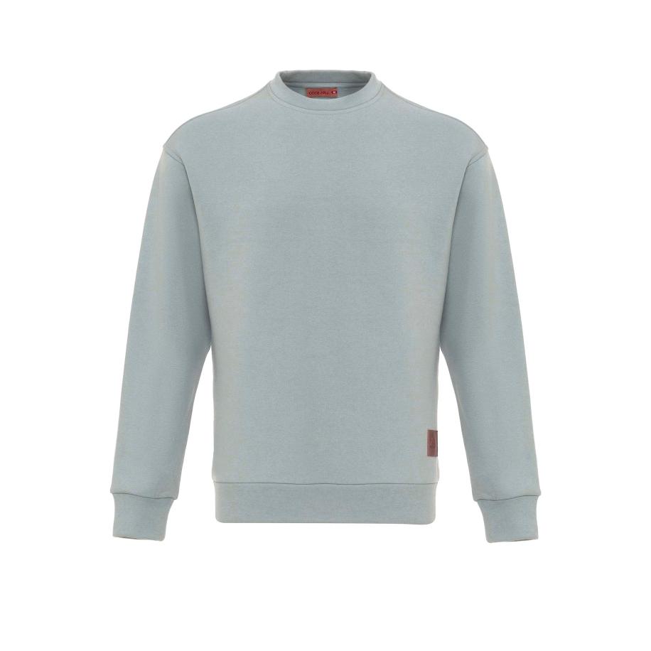 Cool Hill Cool Hill Sweatshirt duifblauw / bruin -
