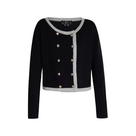 Faina faina Gebreid vest grijs / zwart