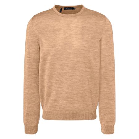 MAERZ Superwash Trui ronde hals beige, Effen