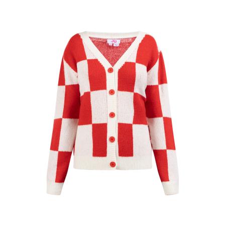 MYMO MYMO Gebreid vest Blonda rood / wit