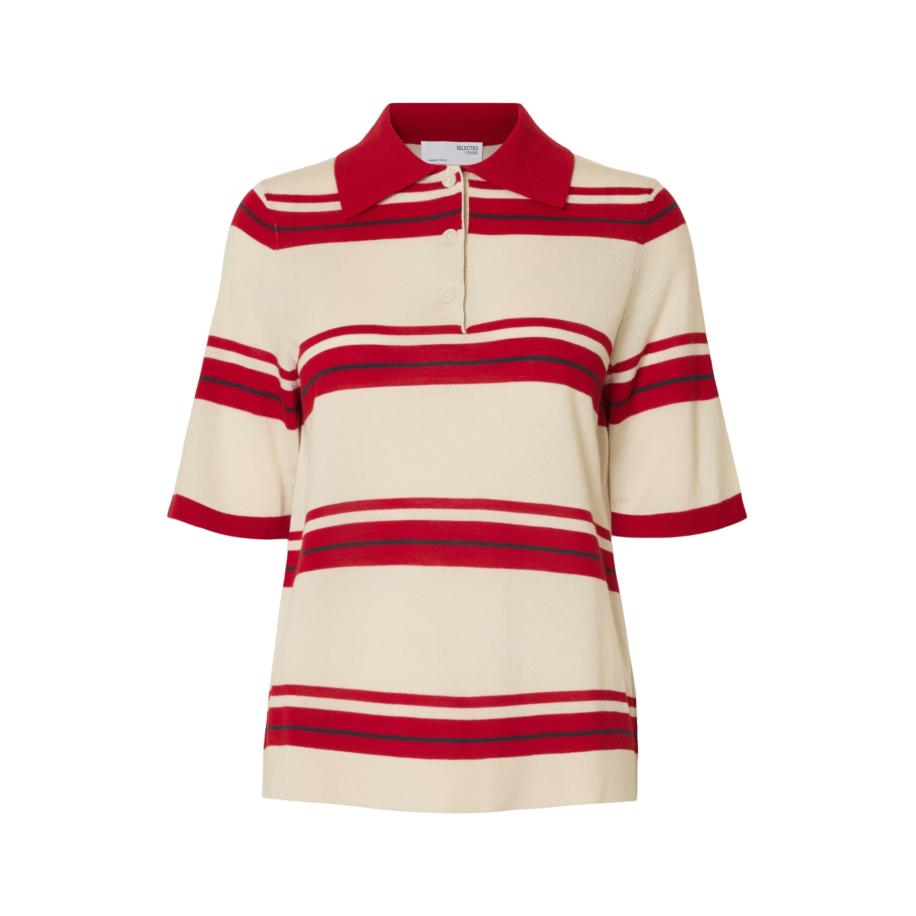 Selected SELECTED Trui SLFThea crème / donkerrood / zwart -