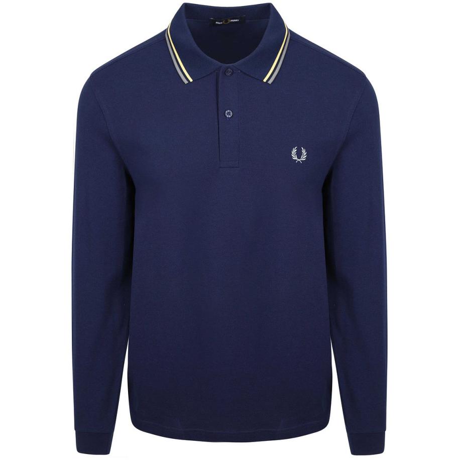 Fred Perry Longsleeve Polo Navy 48A Blauw