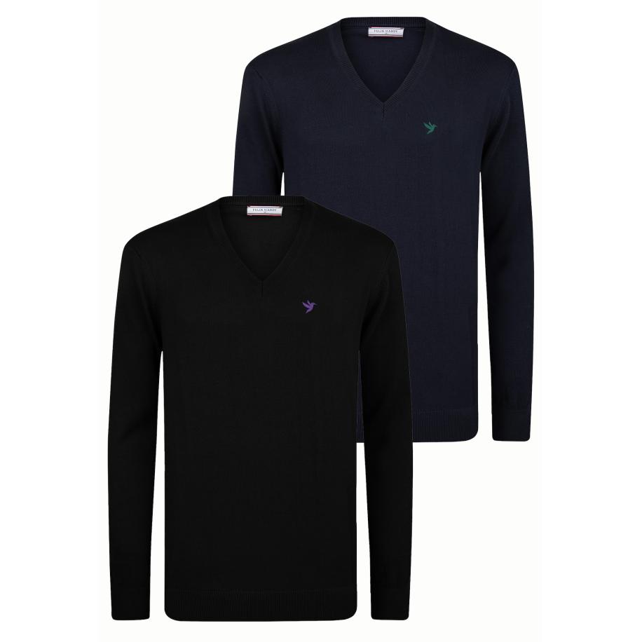 Felix Hardy Felix Hardy Trui groen / donkerlila / zwart -