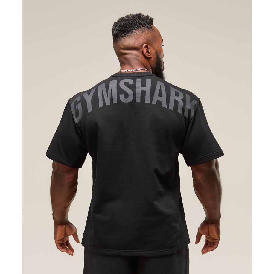 Gymshark Power Short Sleeve Crew Black Zwart