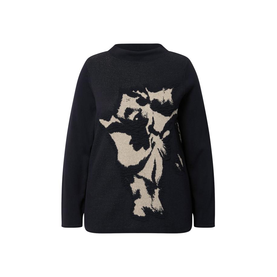 Ulla Popken Ulla Popken Trui crème / zwart -