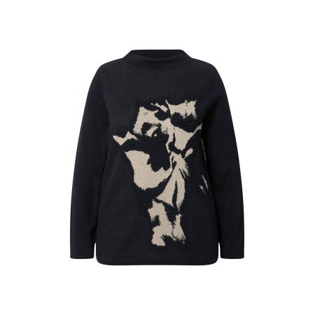 Ulla Popken Ulla Popken Trui crème / zwart