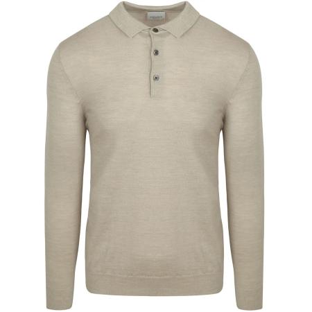Profuomo Longsleeve Poloshirt Merinowol Beige