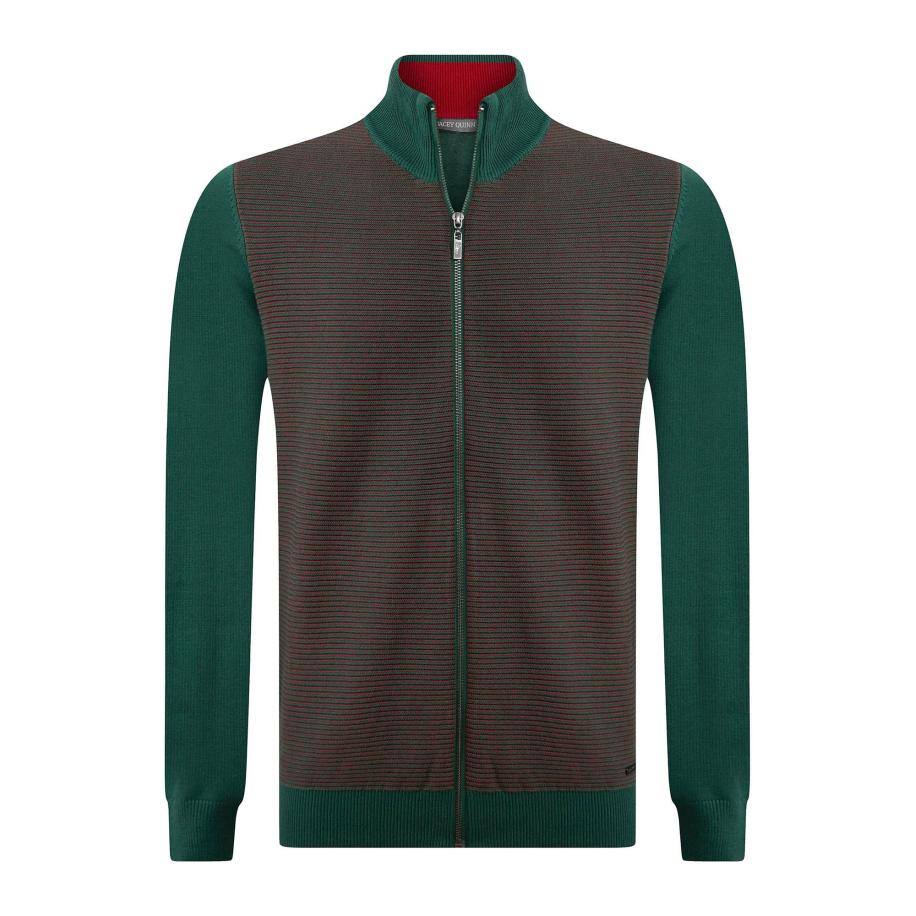 Jacey Quinn Jacey Quinn Gebreid vest grasgroen / rood / zwart -