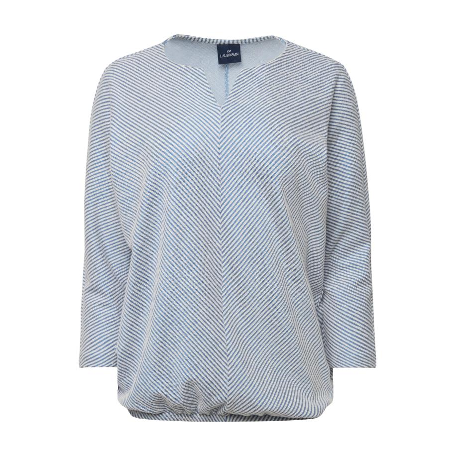 LAURASØN LAURASØN Sweatshirt lichtblauw / wit -