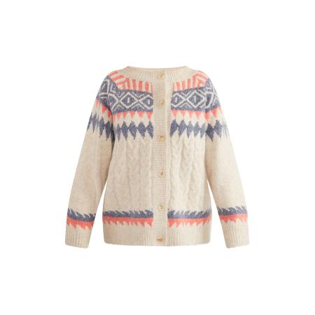 Usha usha BLUE LABEL Gebreid vest Lynnea crème / duifblauw / koraal