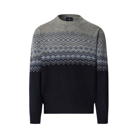 Hackett London Trui marine / donkergrijs / wit