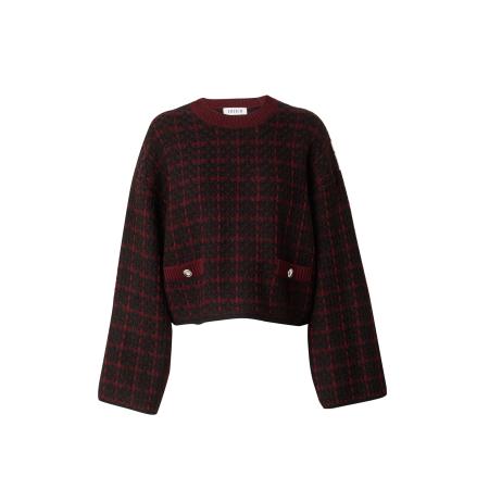 EDITED EDITED Trui Joeline donkerrood / zwart