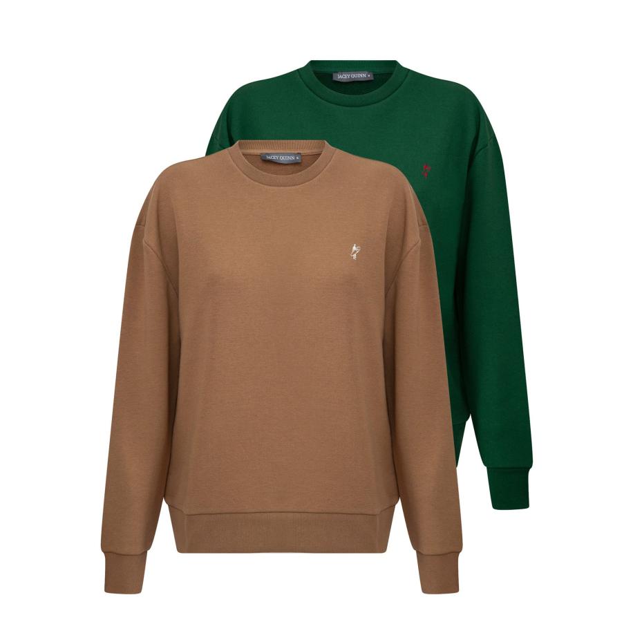 Jacey Quinn Jacey Quinn Sweatshirt bruin / groen / bloedrood / wit -