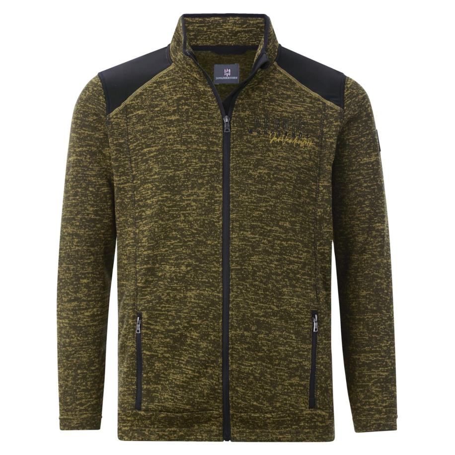 jan vanderstorm Jan Vanderstorm Gebreid vest Halvik riet / zwart -