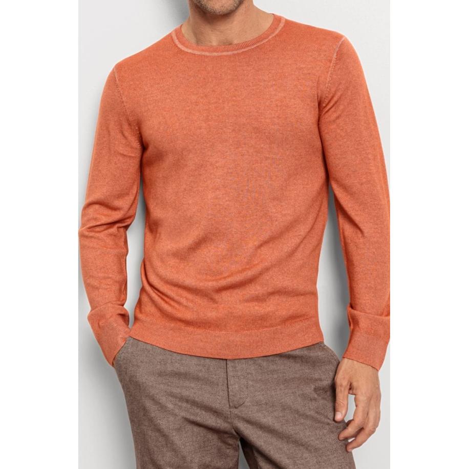 OLYMP Casual Trui ronde hals baksteenrood, Effen Rood