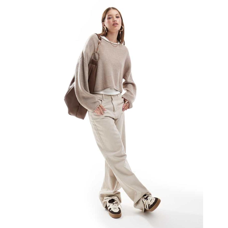 Miss Selfridge Soepelvallende trui in lichtbeige-Neutraal Multicolor