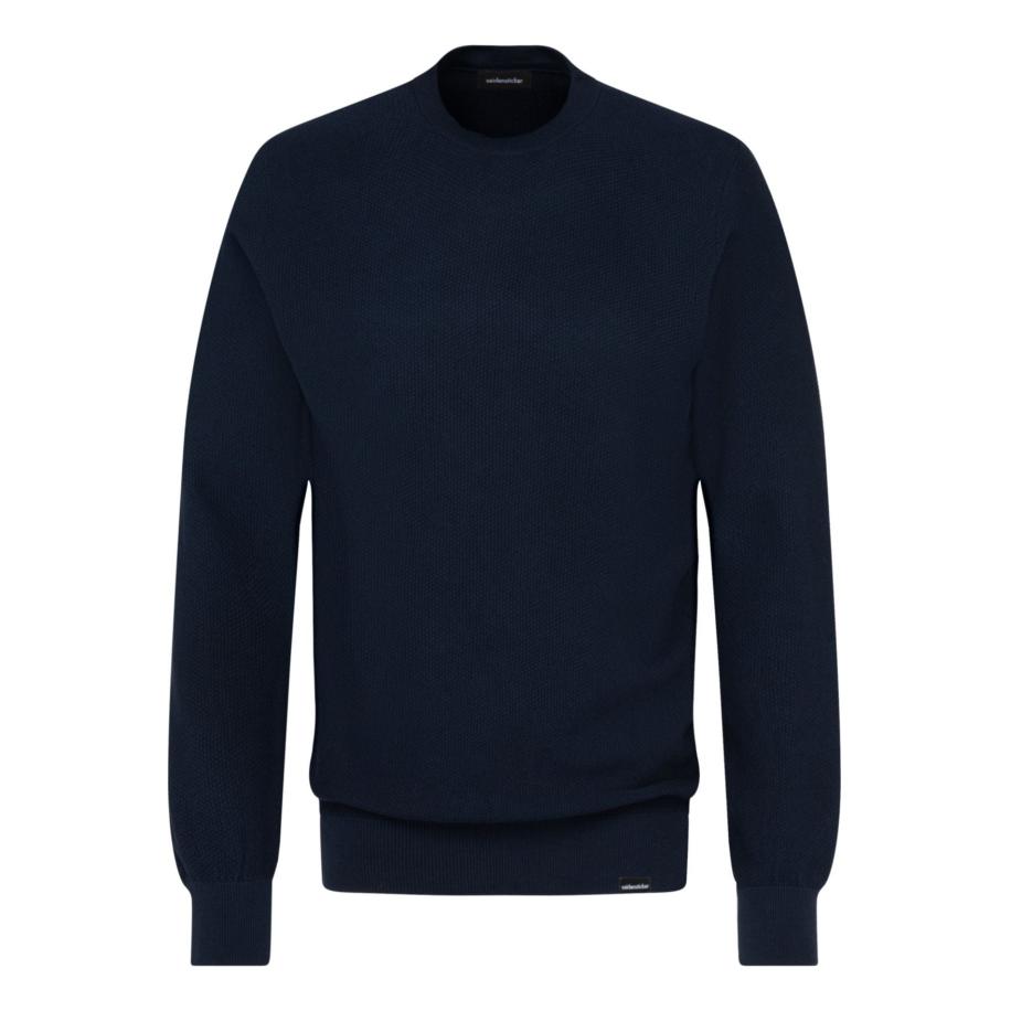 Seidensticker Trui ronde halsdonkerblauw, Effen Blauw