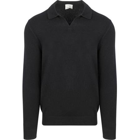 Profuomo Longsleeve Poloshirt Wol Blend Navy