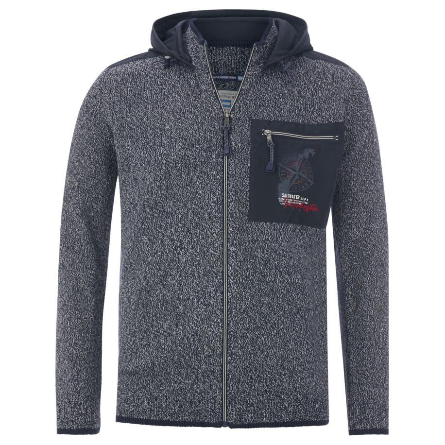 jan vanderstorm Jan Vanderstorm Gebreid vest Djarke donkerblauw -