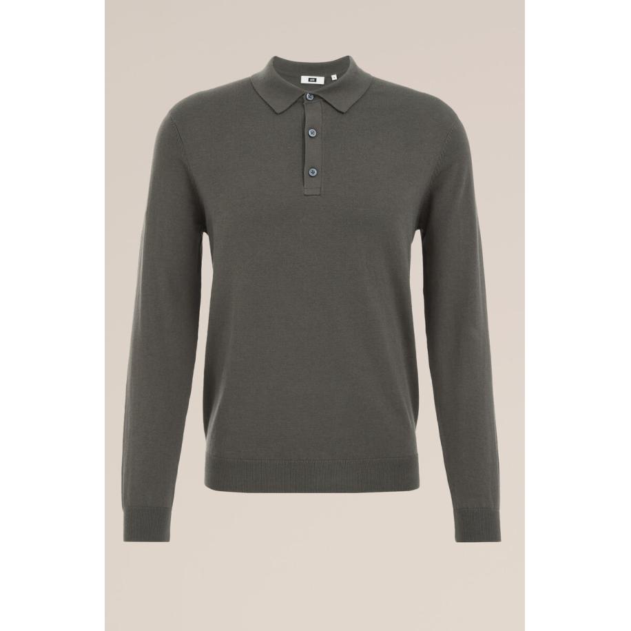 Fundamentals heren Regular fit fijngebreide polo - Regular fit - Legergroen - Katoen - Maat: XXXL Groen