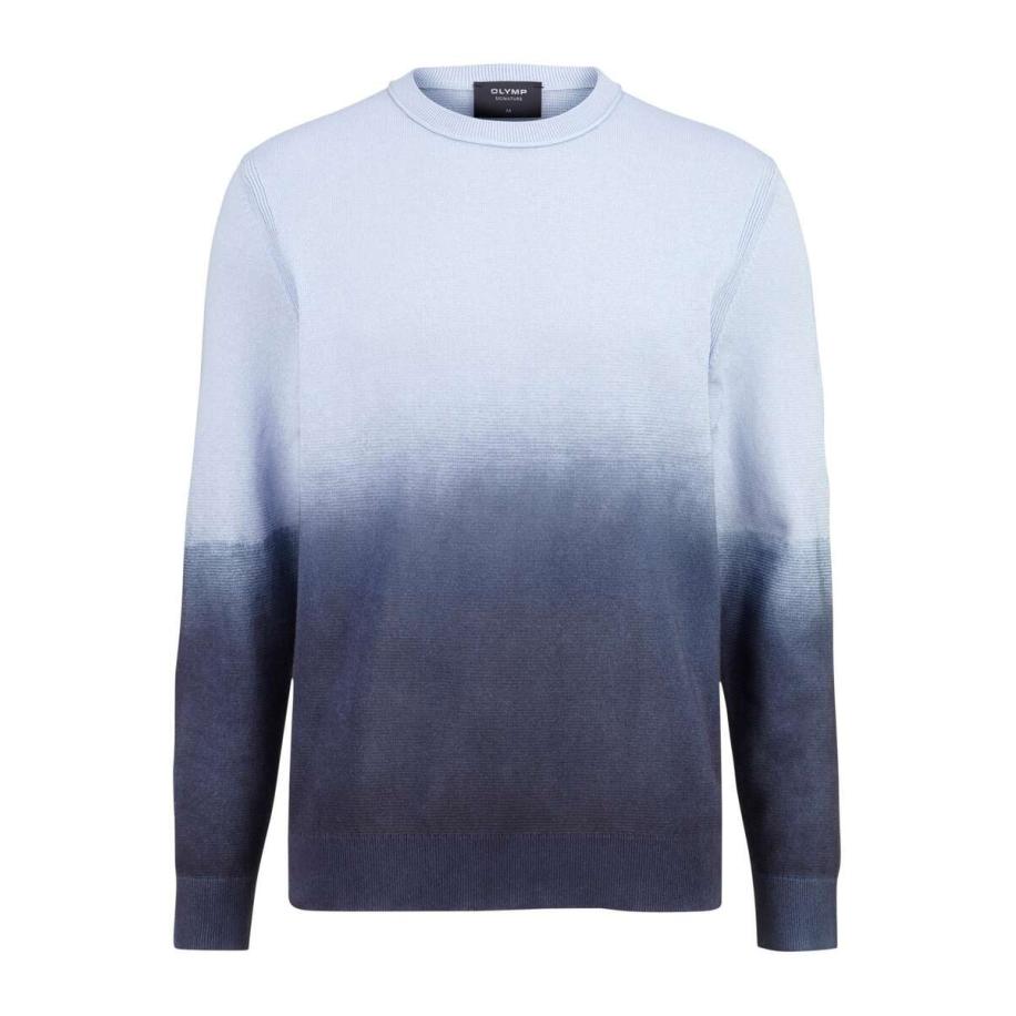 OLYMP SIGNATURE Soft Business Trui ronde hals blauw, Effen Blauw