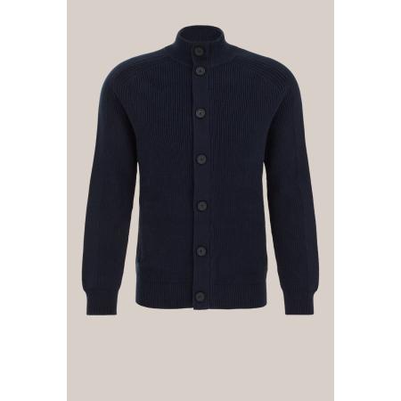 WE Fashion Heren slim fit vest van katoenmix - Regular fit - Donkerblauw - Katoen - Maat: XS