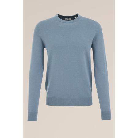 Fundamentals heren fijngebreide trui van katoenmix - Pastelblauw - Katoen - Maat: XXXL