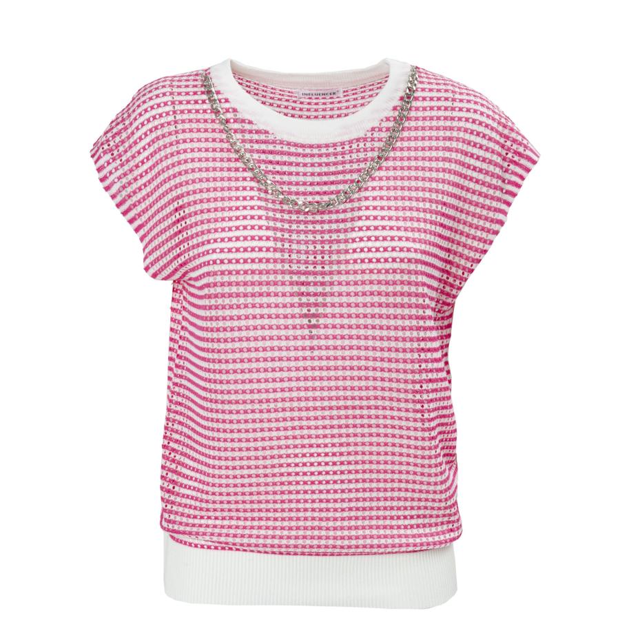 Influencer Influencer Trui pink / zilver / wit -