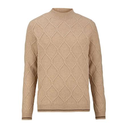 OLYMP SIGNATURE Soft Business Gebreide trui ronde hals natuurlijk, Gestructureerd