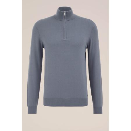 Fundamentals heren trui met rits - Grijsblauw - Katoen - Maat: M