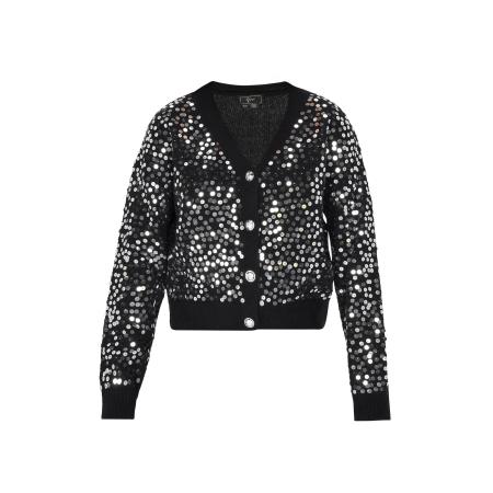 Faina faina Gebreid vest zwart / zilver