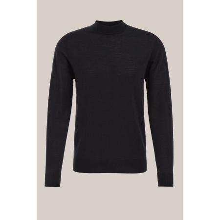 Fundamentals heren trui van merinowol - Slim Fit - Zwart - Merino wol - Maat: XL