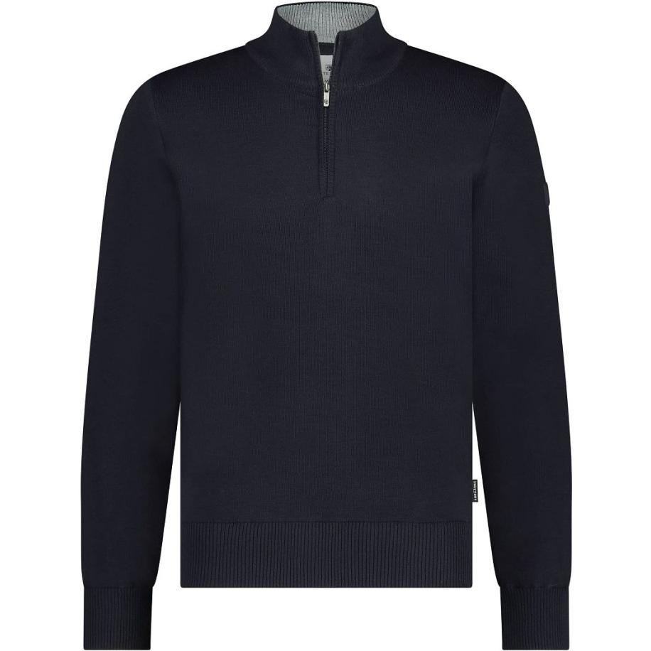 State Of Art Half Zip Trui Wol Blend Navy Blauw