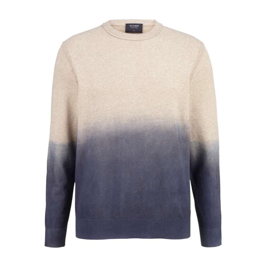 OLYMP SIGNATURE Soft Business Trui ronde hals caramel, Effen Bruin