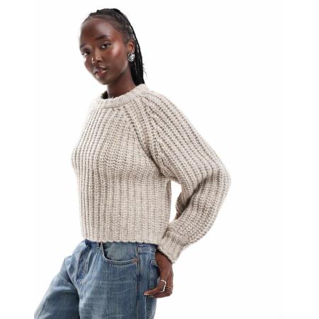 Wrangler Gebreide trui met ballonmouwen in lichtbeige-Neutraal