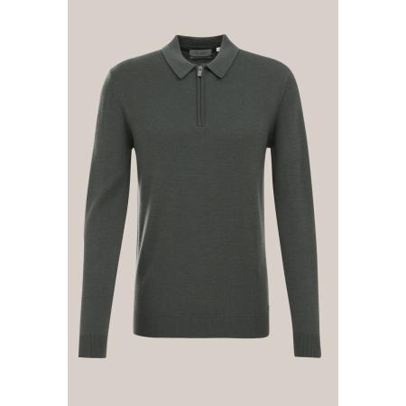 Van Gils heren polo van merinowol - Donkergroen - Merino wol - Maat: XXL