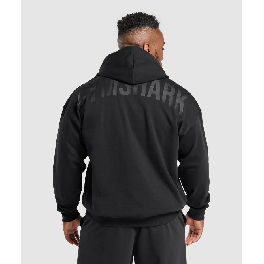 Gymshark Power Zip Up Hoodie Black Zwart