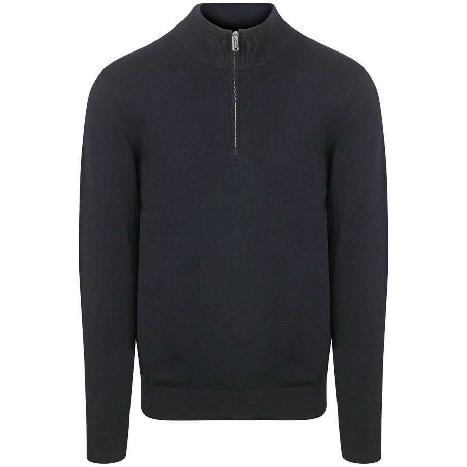 Profuomo Half Zip Pullover Luxury Navy Blauw