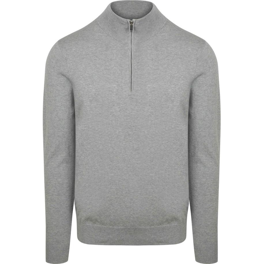 Profuomo Half Zip Pullover Luxury Grijs Grijs
