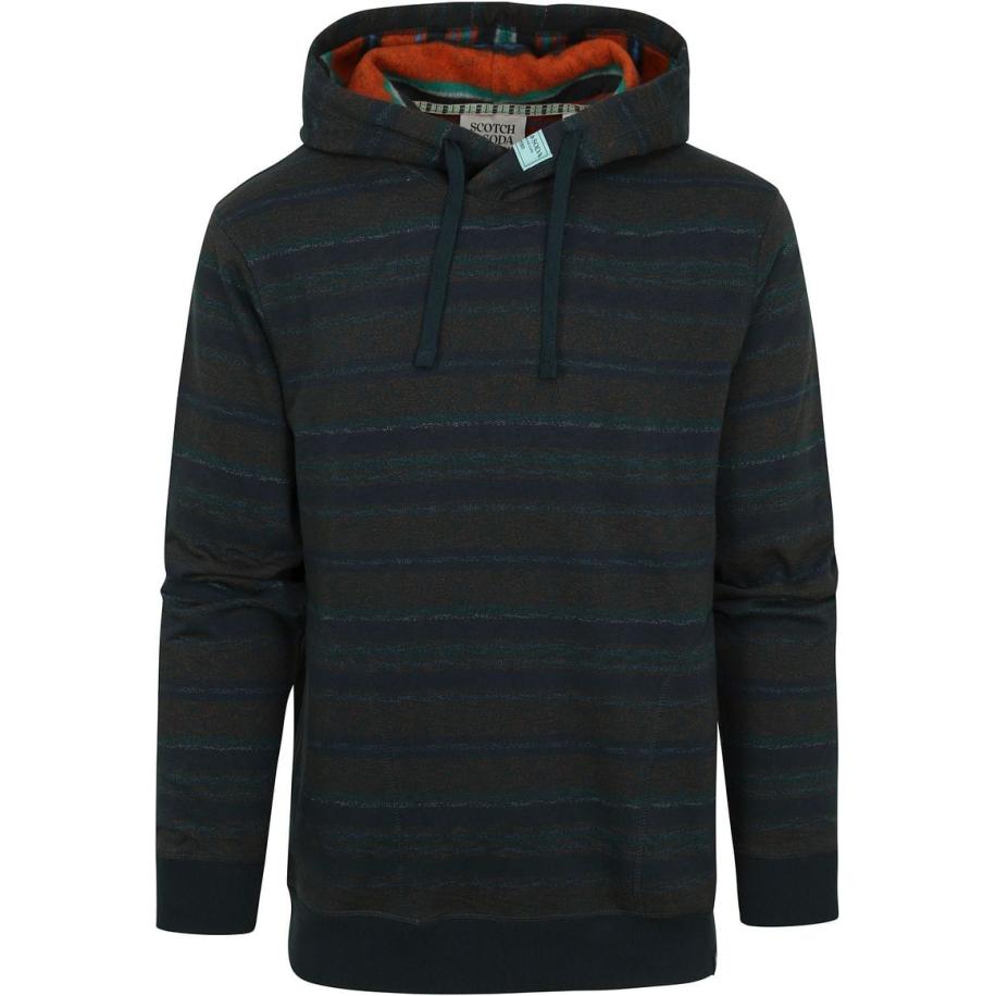 Scotch and Soda Hoodie Contrast Donkergroen Groen