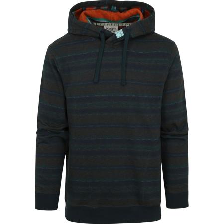 Scotch and Soda Hoodie Contrast Donkergroen