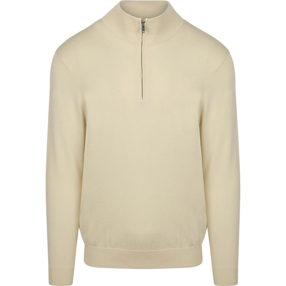 Profuomo Half Zip Pullover Luxury Off White Bruin