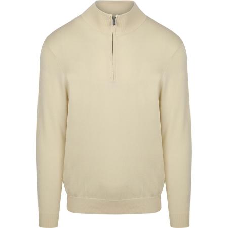 Profuomo Half Zip Pullover Luxury Off White