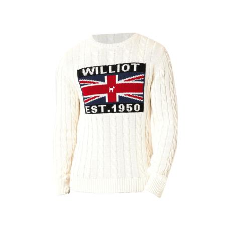 Williot Trui donkerblauw / rood / wit / offwhite